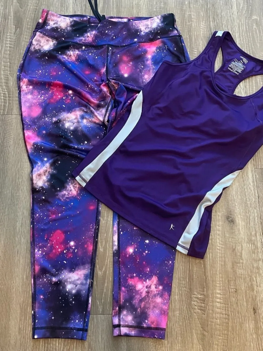 Danskin Now Women's Activewear Two Piece Set Size L 12/14 Fitted Leggings Top